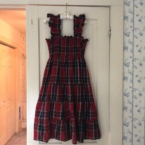 Ellie Nap dress from Hill House Home, Medium, Tartan Red in flannel.